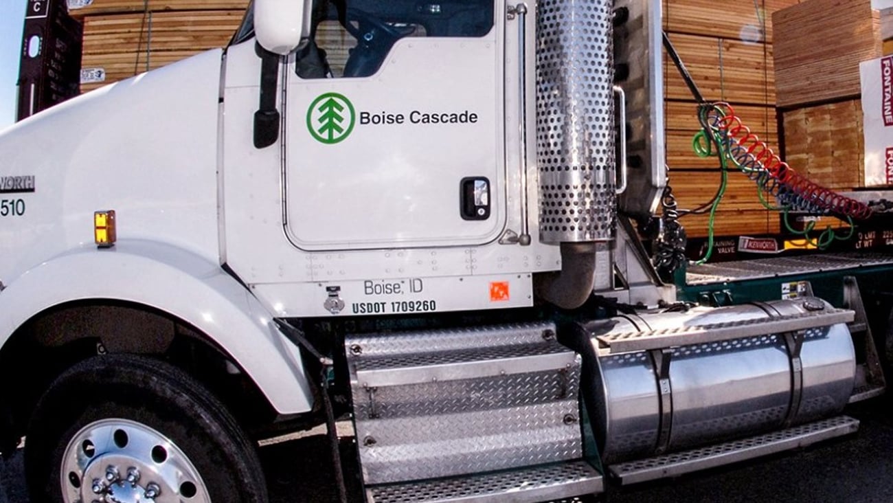 a truck is parked on the side of a road