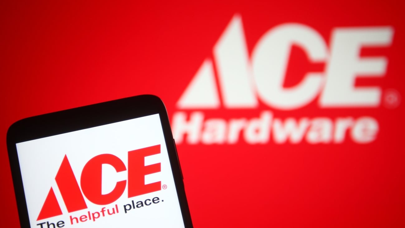 KYIV, UKRAINE - SEPTEMBER 13, 2021: In this photo illustration Ace Hardware Corporation logo is seen on a mobile phone and a computer screen.; Shutterstock ID 2041853534