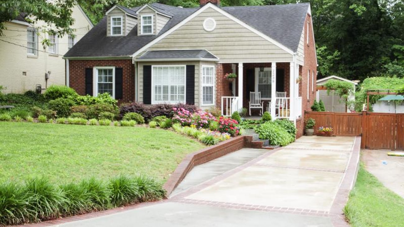 a house with trees in the background