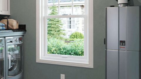 a kitchen with a sink and a window