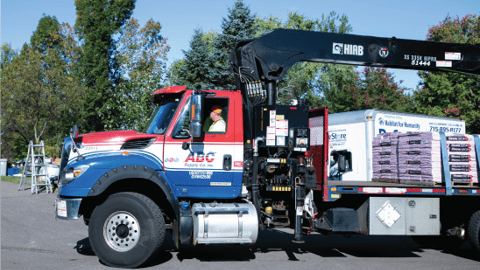 a truck is parked on the side of a road