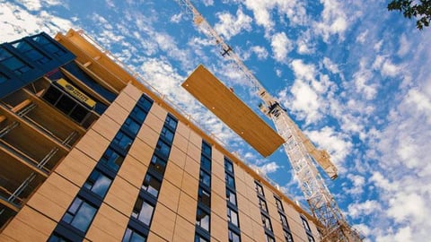 a view of a tall building