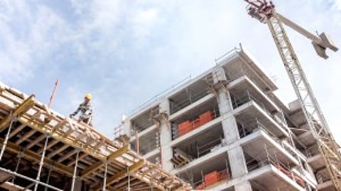 scaffolding in front of a building