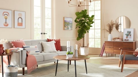 A room fashioned with products from Lowe's new Origin21 lineup.