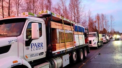 Parr Lumber Delivery lineup