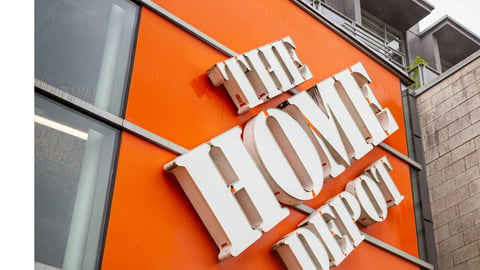 Home Depot sign angled shutterstock