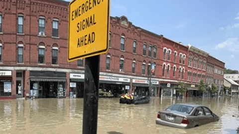 Aubuchon July 2023 Vermont flooded street