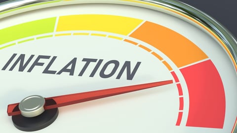 Inflation indicator - rising inflation (3D Rendering); Shutterstock ID 2154325437