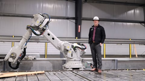 Roof truss assembly robotics at Louws Truss.