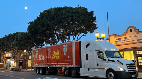 DiB semi makes delivery Tim shot