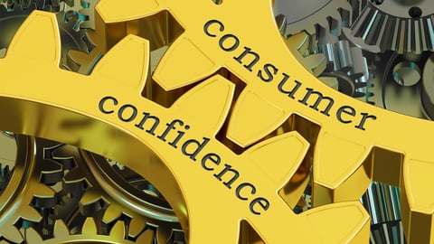 Consumer Confidence concept on the gears, 3D rendering; Shutterstock ID 630478085