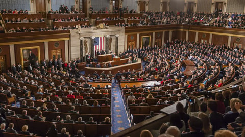 WASHINGTON, DC, USA - FEBRUARY 2, 2005: President George W. Bush delivering his State of the Union speech before a joint session of Congress.; Shutterstock ID 492045100