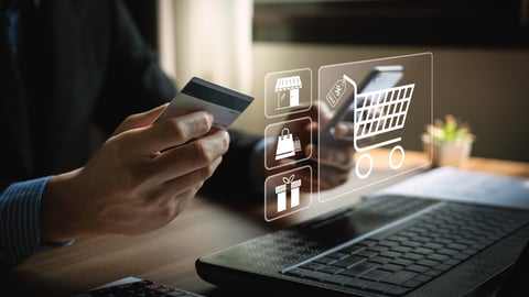 online shopping concept, businessman use smartphones and credit cards to purchase products from online stores and shop on the internet, ecommerce store, online business, convenience, competitive price; Shutterstock ID 2306262169