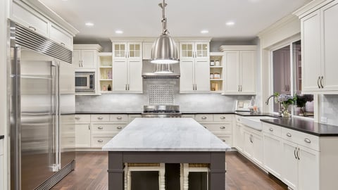 kitchen interior in new luxury home; Shutterstock ID 243653452