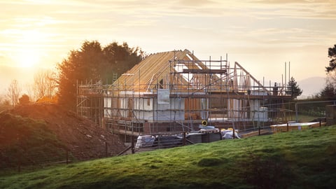 Home under construction on a building site; Shutterstock ID 551422369