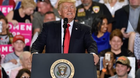 HARRISBURG, PA - APRIL 29, 2017: President Donald Trump marks his "100 days" in office at a post election campaign rally. Held at The Farm Show Complex and Expo Center.; Shutterstock ID 630783071