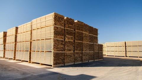 Pine boards stacks in industrial warehouse ; Shutterstock ID 1159329970