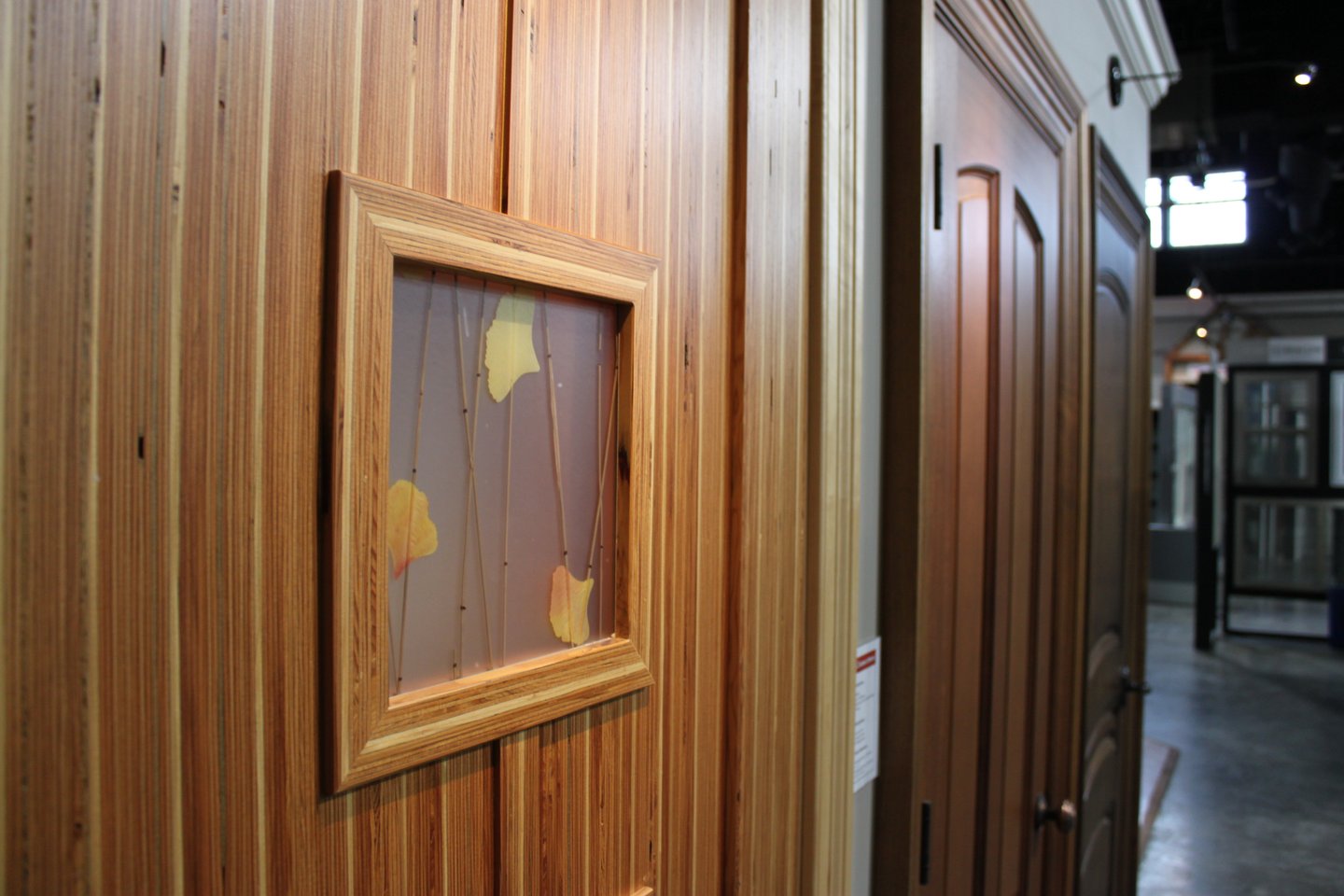 a view of a wooden door