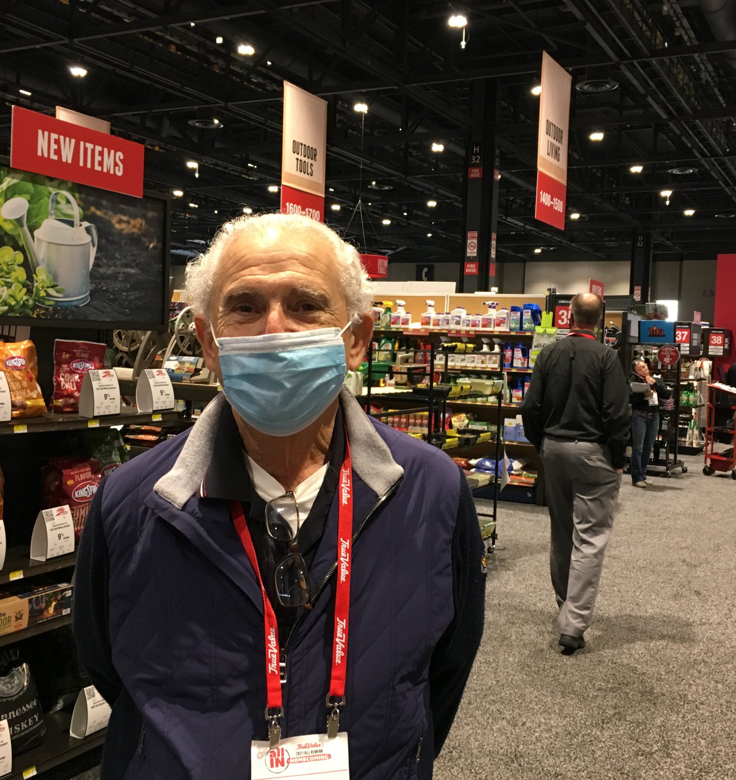 a person standing in front of a store