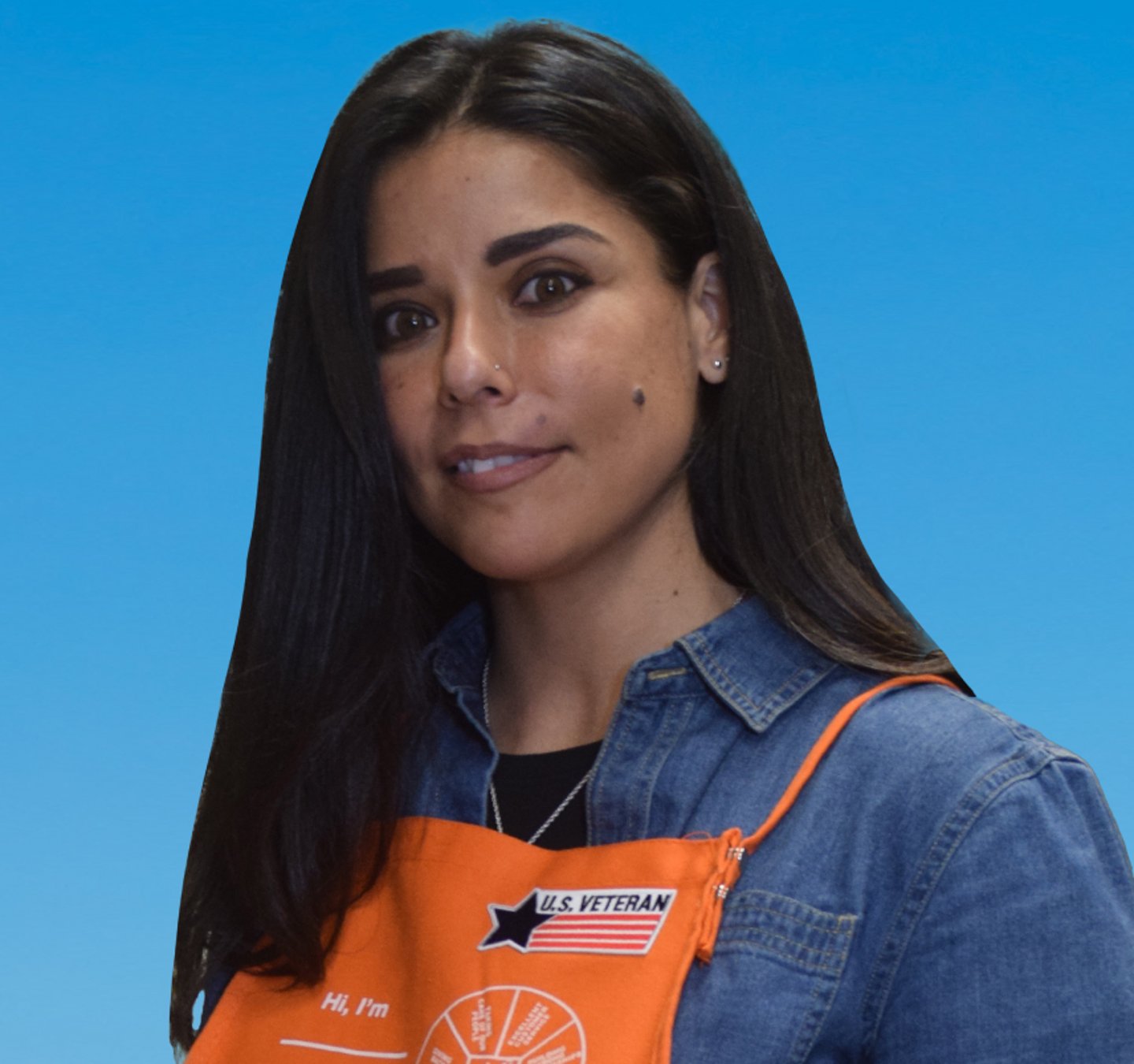 a woman wearing a blue shirt