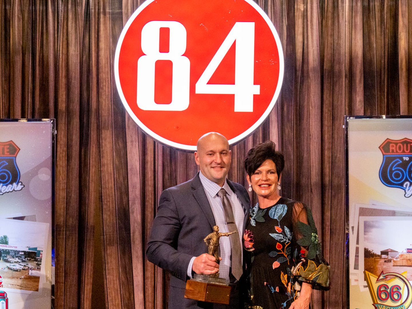 84 Lumber Manager of the Year, Matt Born, with company president Maggie Hardy Knox.