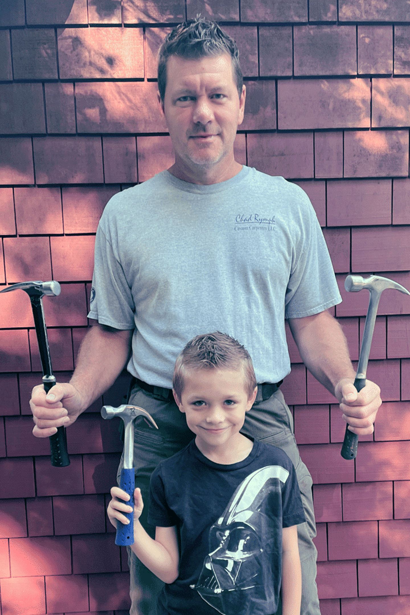 Father, son, hammers