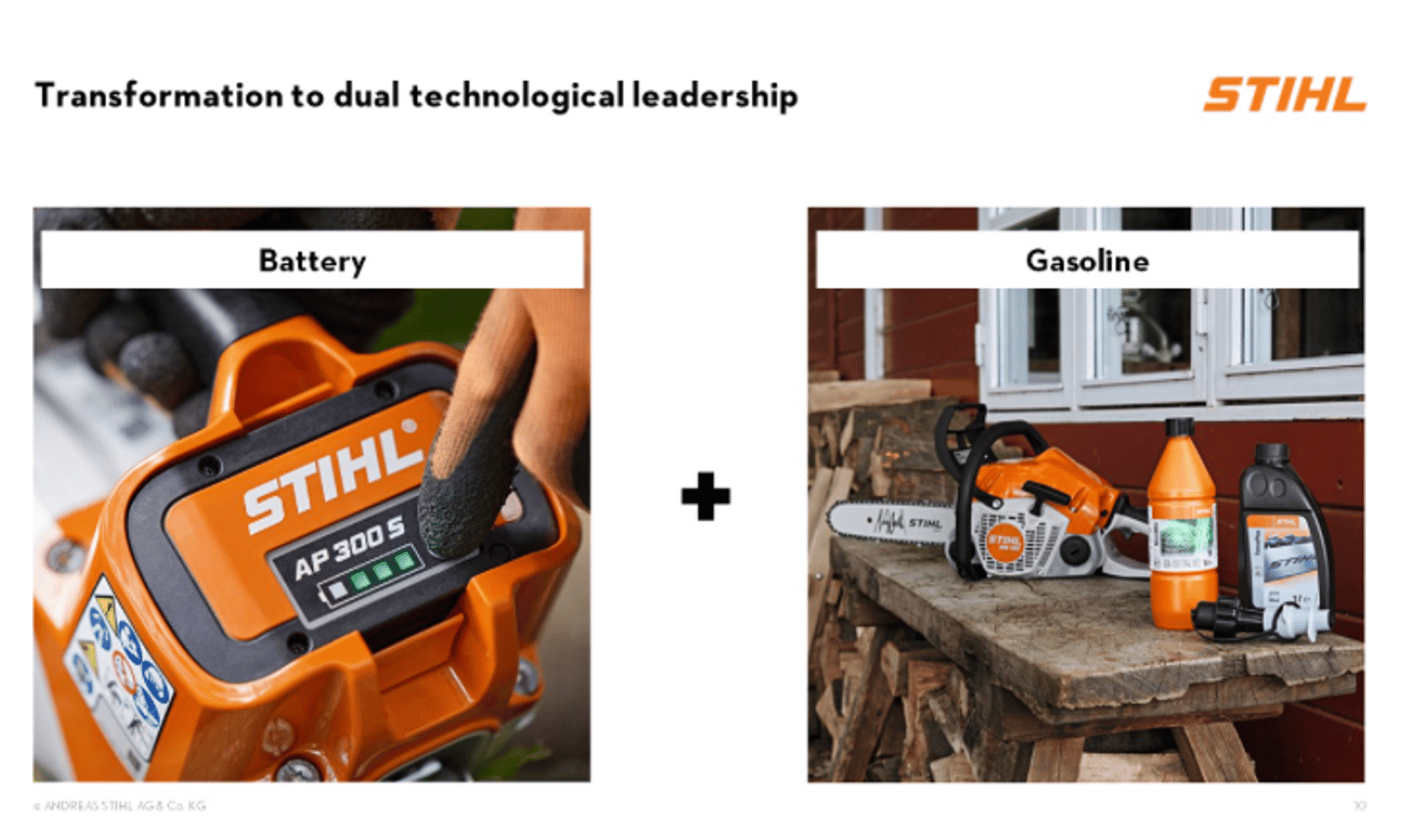 Stihl Int'l Conf 2023 transfer to dual technology slide