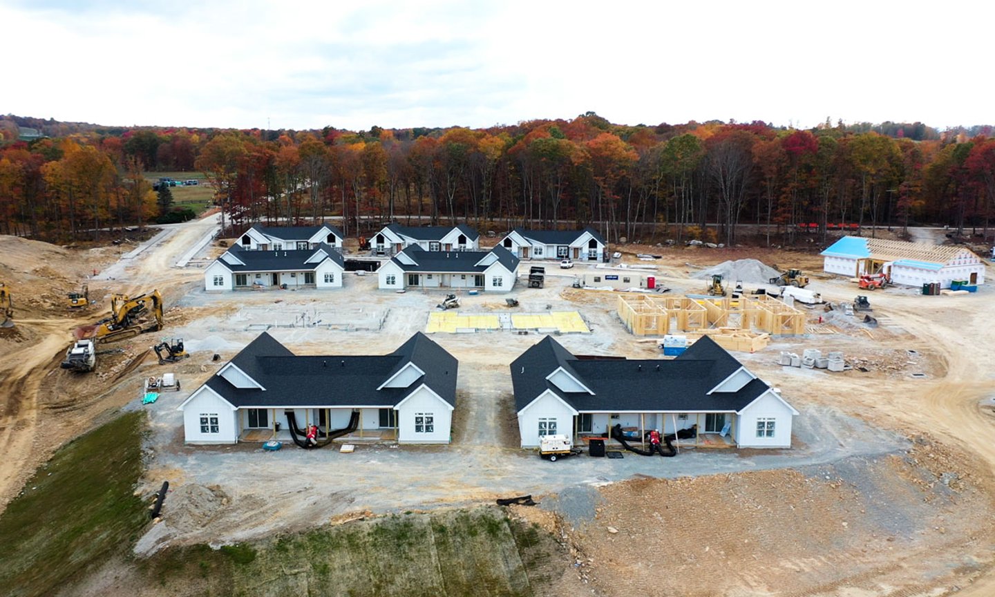 An aerial view of the Wisteria project while under development.