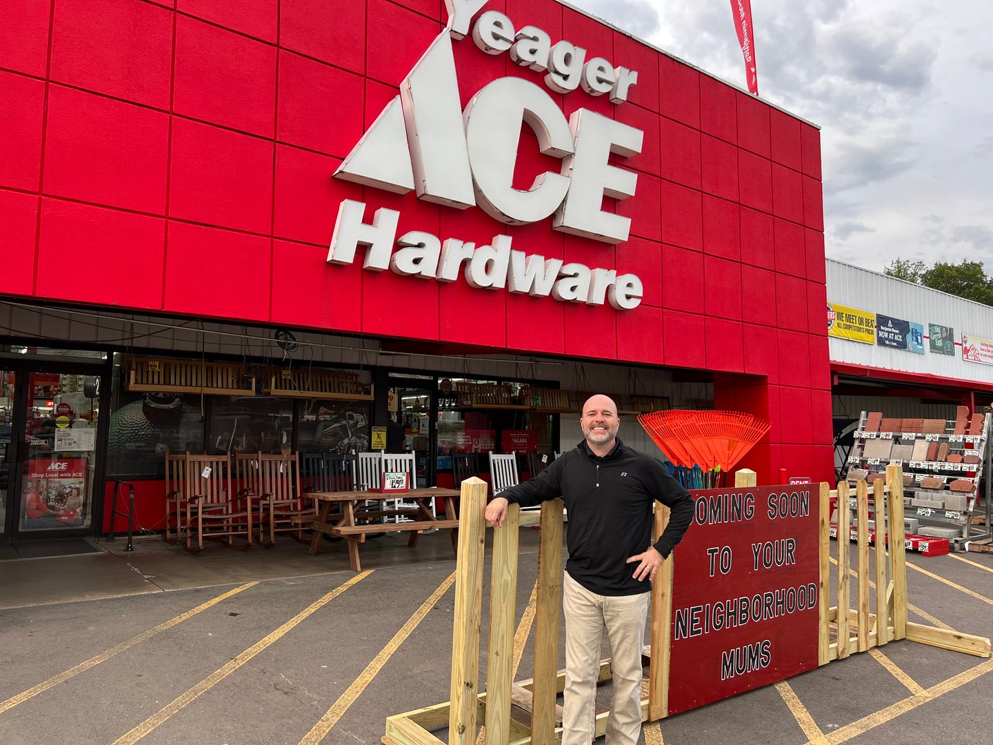 Yeager's GM Robert Gann in front of the store