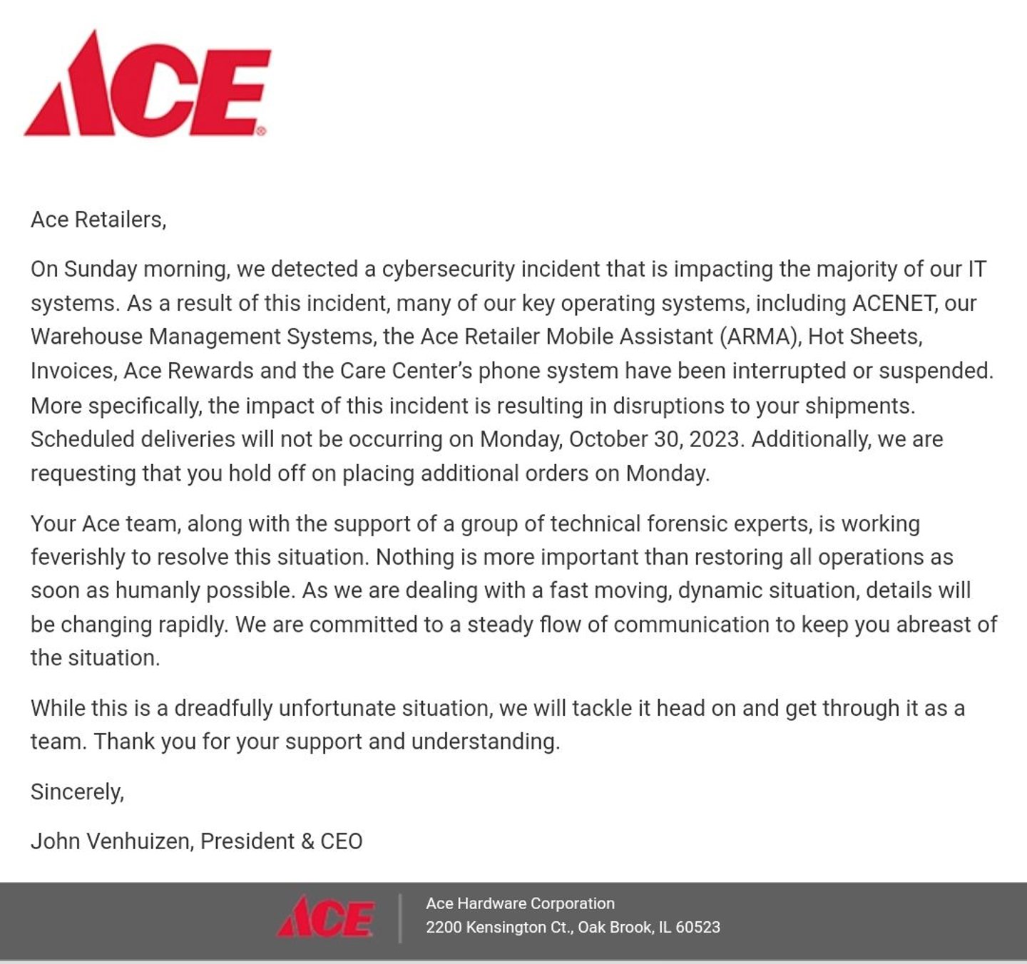 update ace