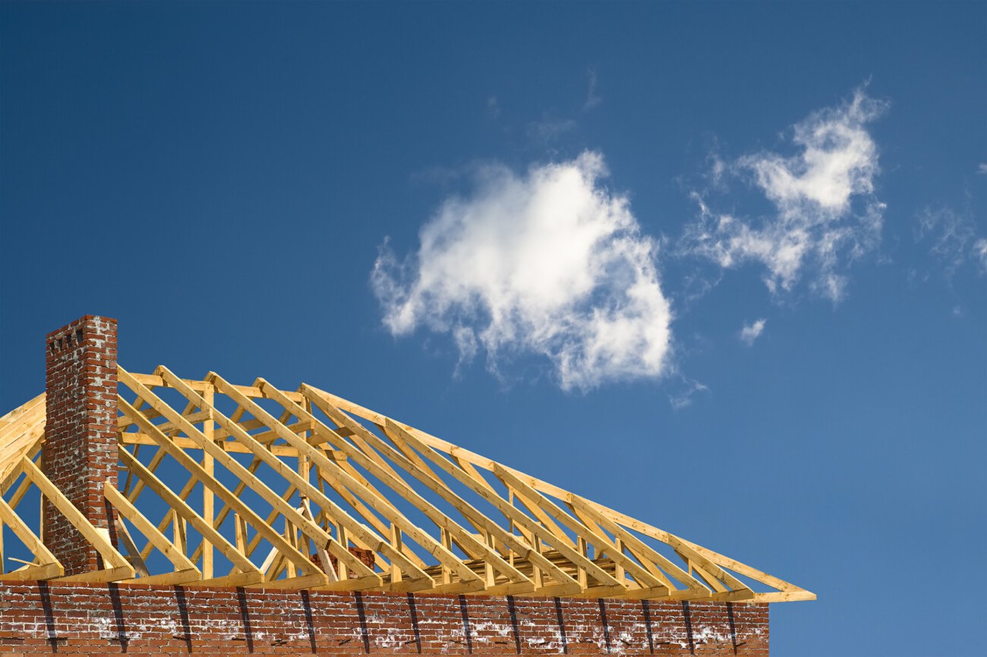 constructing of the roof on the sky; Shutterstock ID 12927010