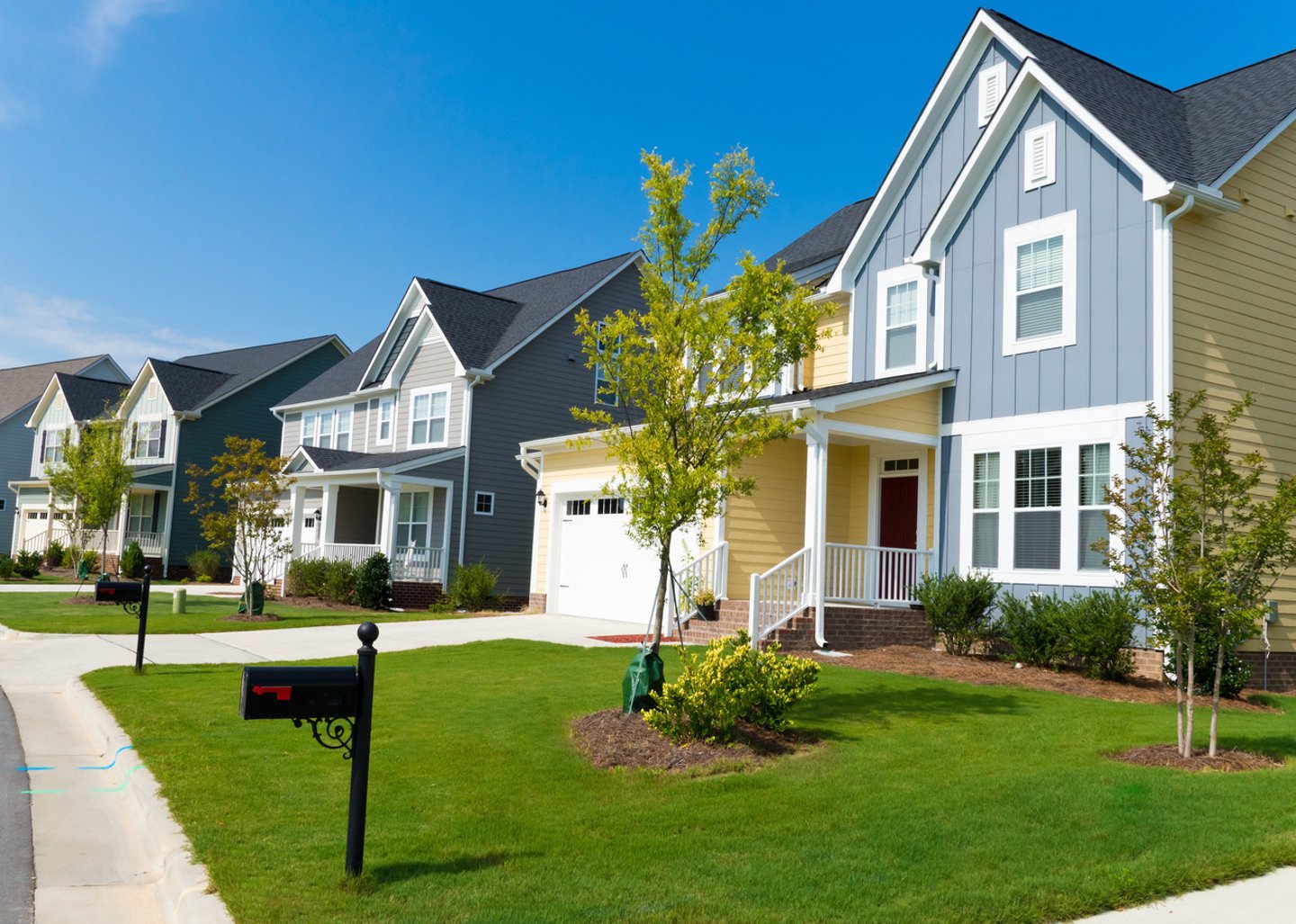 Street of residential houses; Shutterstock ID 148486547