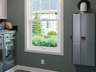 a kitchen with a sink and a window