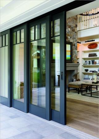 a glass door