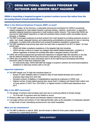 OSHA fact sheet