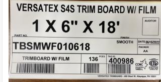 Versatex Canadian approval