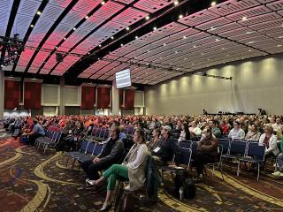 The early morning crowd at the general session hears about margin and pricing analysis – along with a CEO message of the company being there to help them, being ready when they are.