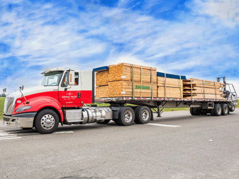 a truck is parked on the side of a road