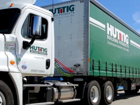 a truck is parked on the side of a road