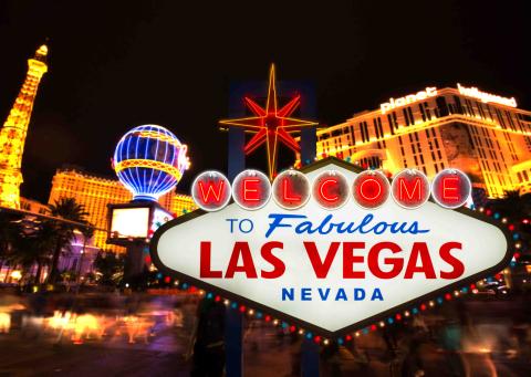 Las Vegas lights sign night