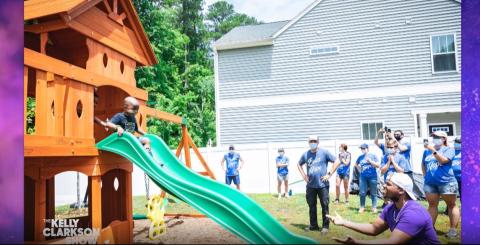 A playset built by the Roc Solid Foundation as shown on The Kelly Clarkson Show.