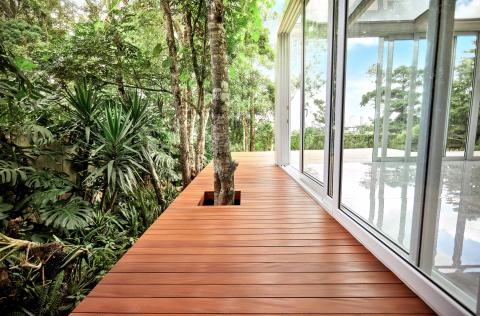 A deck featuring premium hardwoods from Black Label.