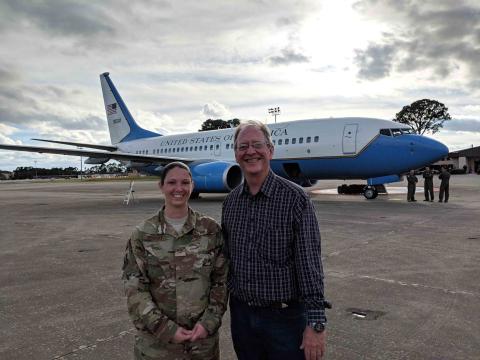 James Burns w military person and plane