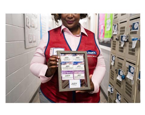 Lowe's Judy Lamitie badges