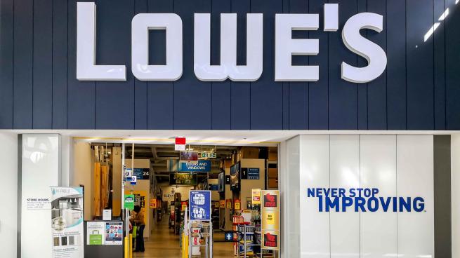 Lowe's never stop improving sign shutterstock