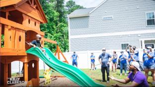 A playset built by the Roc Solid Foundation as shown on The Kelly Clarkson Show.